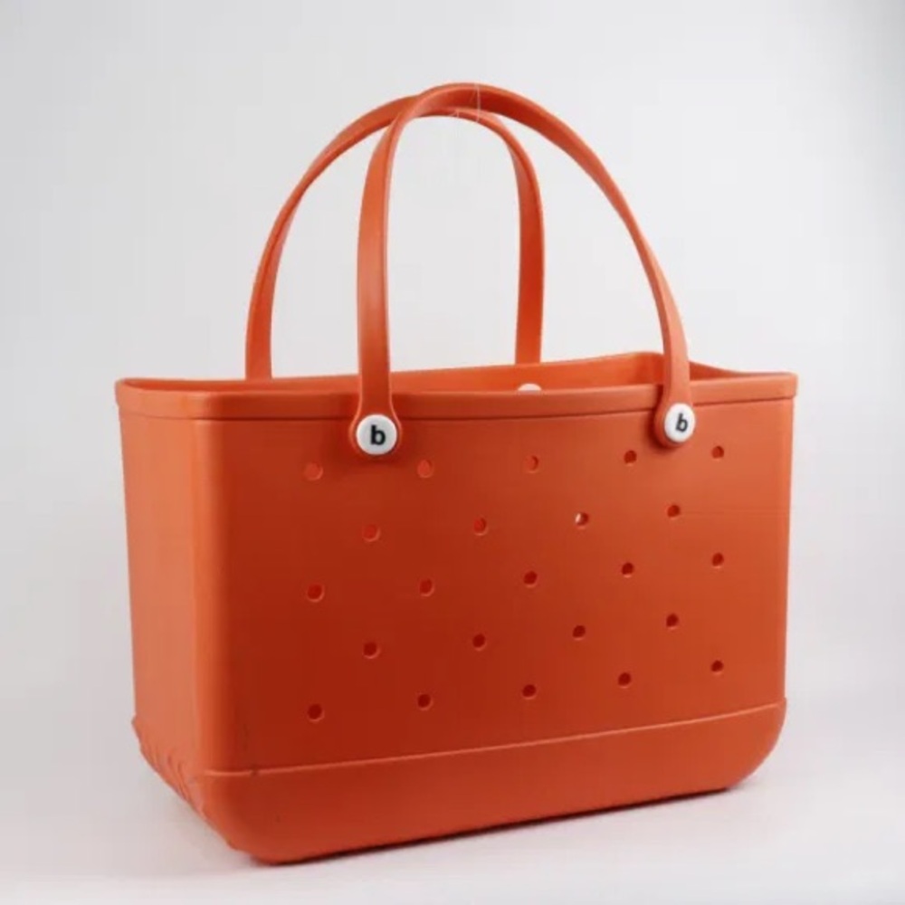 Orange Tote Beach Bag With Holes